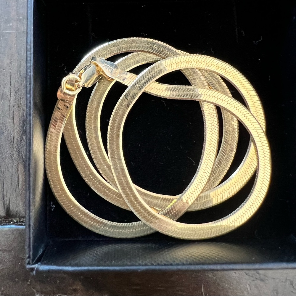 Herringbone 10k gold over sterling